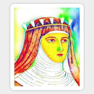 Hildegard of Bingen Colourful Portrait | Hildegard of Bingen Artwork 11 Sticker